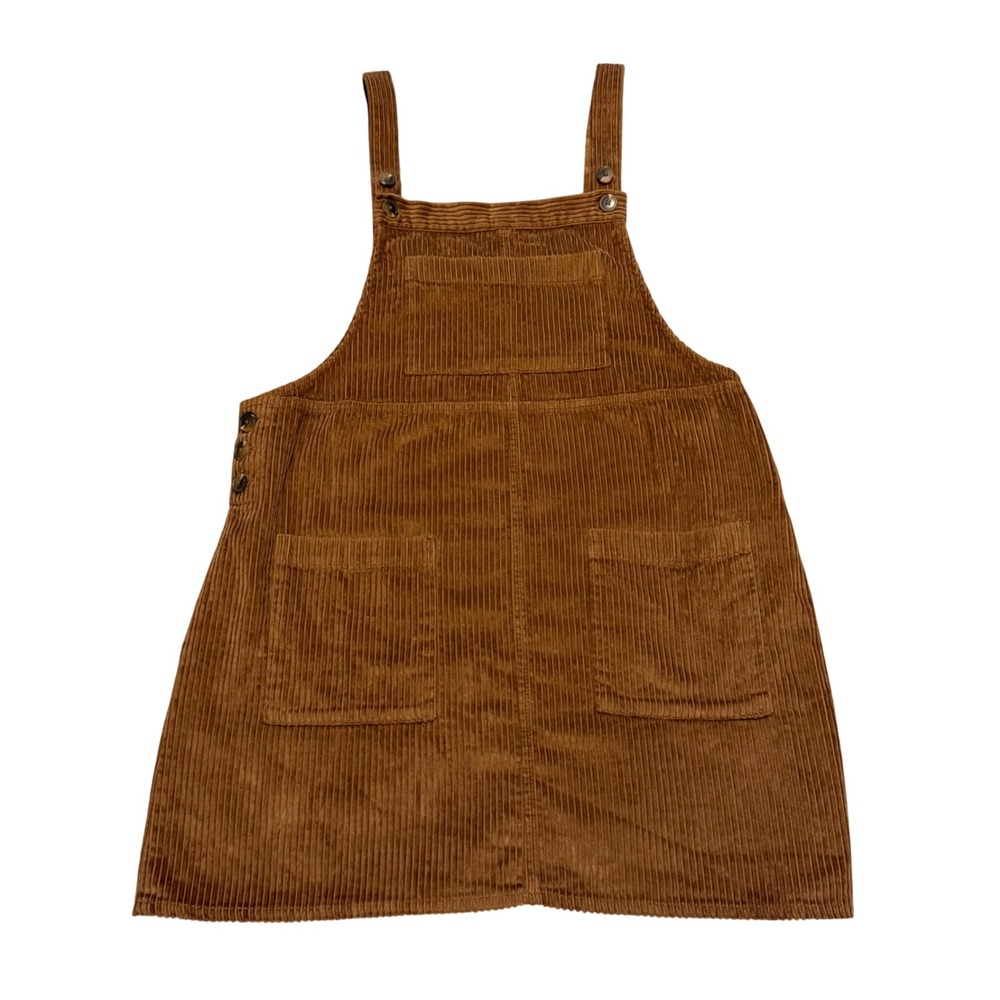 Wild Fable Brown Corduroy Jumper Pinafore Dress Womens Large Adjustable Straps